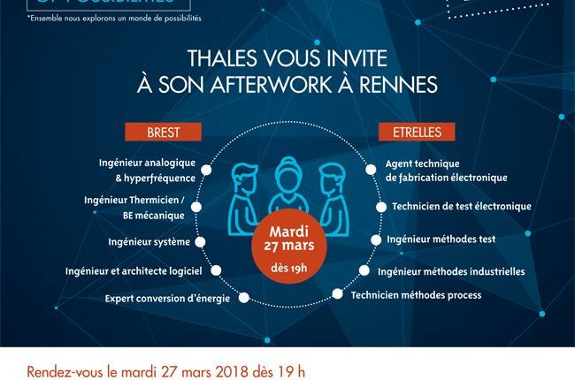 Thales organise un afterwork à Rennes le 27 mars